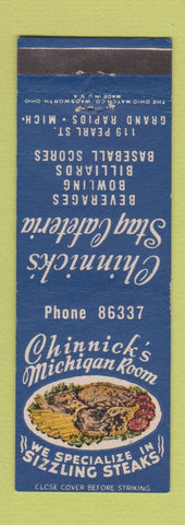 Matchbook Cover - Chinnick's Stag Cafeteria Grand Rapids MI bowling billiards