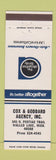 Matchbook Cover - Cox Goddard Insurance Walled Lake MI