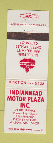 Matchbook Cover - Indianhead Standard oil gas Wilson WI WEAR