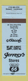 Matchbook Cover Jeffrey's Phillips 66 oil gas Hixton Blair Black River Falls WI