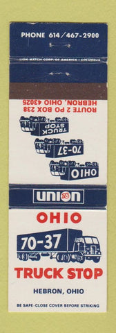 Matchbook Cover - Union 76 oil gas Hebron OH truck stop