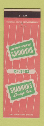 Matchbook Cover - Shannon's Lounge Bar Cleveland OH