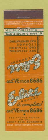 Matchbook Cover - Elite Laundry Baltimore MD feature