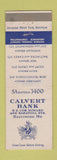 Matchbook Cover - Calvert Bank Baltimore MD