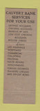Matchbook Cover - Calvert Bank Baltimore MD