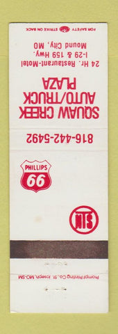 Matchbook Cover - Squaw Creek oil gas Phillips 66 Mound City MO