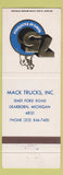 Matchbook Cover - Mack Trucks Dearborn MI