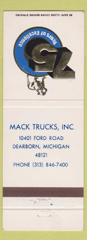 Matchbook Cover - Mack Trucks Dearborn MI