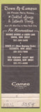 Matchbook Cover - Town and Campus Motor Lodge Elizabeth West Orange Union NJ