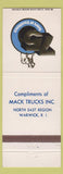 Matchbook Cover - Mack Trucks Warwick RI