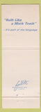 Matchbook Cover - Mack Trucks Warwick RI