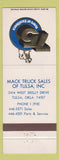 Matchbook Cover - Mack Trucks Tulsa OK