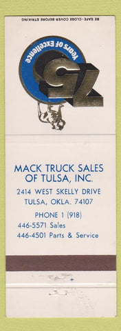 Matchbook Cover - Mack Trucks Tulsa OK