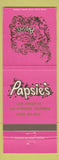 Matchbook Cover - Papsie's San Francisco CA WEAR