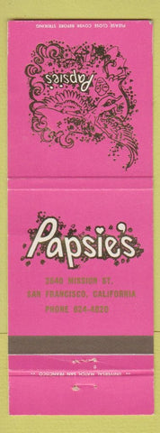 Matchbook Cover - Papsie's San Francisco CA WEAR