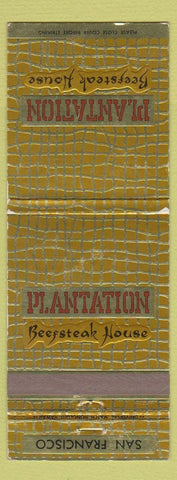 Matchbook Cover - Plantation Beefsteak House San Francisco CA WEAR