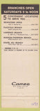 Matchbook Cover - Peoples Bank and Trust Chapel Hill Flackville Indianapolis IN