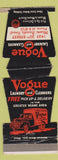Matchbook Cover - Vogue Laundry Clenaers Miami Beach FL WORN Jewelite