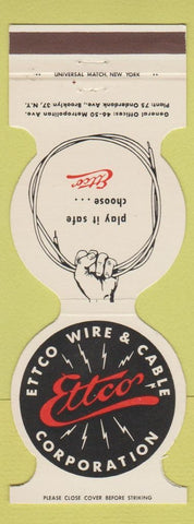 Matchbook Cover - Etco Wire Cable Brooklyn NY Jewelite