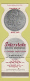 Matchbook Cover - Interstate Building and Loan Washington DC Jewelite