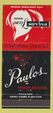 Matchbook Cover - Paulos Tucson AZ 30 Strike