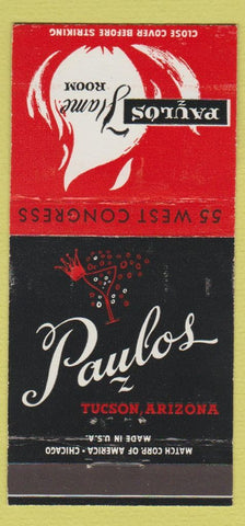 Matchbook Cover - Paulos Tucson AZ 30 Strike