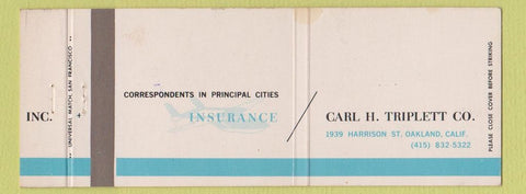 Matchbook Cover - Triplett Insurance Oakland CA WEAR Full Length