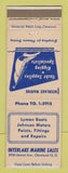 Matchbook Cover Interlake Marine Sales Yacht Supply Johnson Motors Cleveland OH