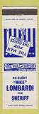 Matchbook Cover - Mike Lombardi Sheriff Election