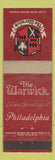 Matchbook Cover - The Warwick Philadelphia PA