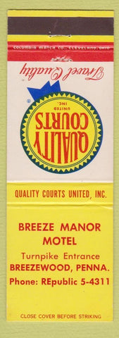 Matchbook Cover - Breeze Manor Motel Breezewood PA