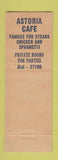Matchbook Cover - Astoria Cafe Warren OH