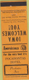 Matchbook Cover - Perkins Americana Pocahontas Hotel  IA Orange