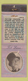 Matchbook Cover - 1930's Diamond Movie Stars Ted Lewis WORN