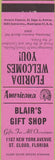 Matchbook Cover - Perkins Americana Blair's Gift Shop St Cloud FL Pink