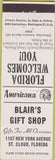 Matchbook Cover - Perkins Americana Blair's Gift Shop St Cloud FL White