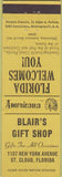 Matchbook Cover - Perkins Americana Blair's Gift Shop St Cloud FL Yellow