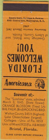 Matchbook Cover - Perkins Americana Bristol FL Orange