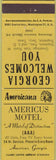 Matchbook Cover - Perkins Americana American Motel Americus GA Yellow