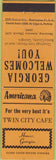 Matchbook Cover - Perkins Americana Twin City Cafe Homer GA Orange