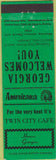 Matchbook Cover - Perkins Americana Twin City Cafe Homer GA Green