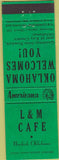 Matchbook Cover - Perkins Americana L and M Cafe Newkirk  OK Green
