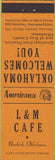 Matchbook Cover - Perkins Americana L and M Cafe Newkirk  OK Orange