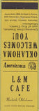 Matchbook Cover - Perkins Americana L and M Cafe Newkirk  OK Yellow