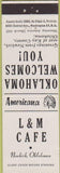 Matchbook Cover - Perkins Americana L and M Cafe Newkirk  OK White