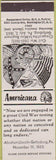 Matchbook Cover - Perkins Americana Gettysburg Civil War PA White