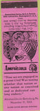 Matchbook Cover - Perkins Americana Gettysburg Civil War PA Pink