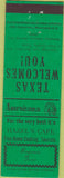Matchbook Cover - Perkins Americana Hazel's Cafe Benjamin TX Green