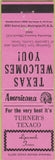 Matchbook Cover - Perkins Americana Turner's Texaco oil gas Lipscomb TX Pink