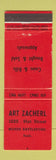 Matchbook Cover - Art Zacherl North Battleford SK WEAR